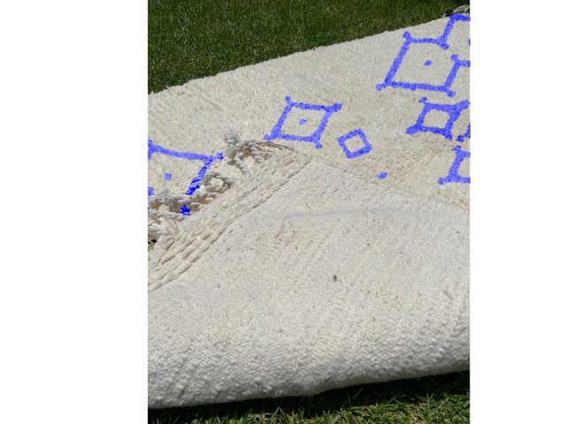 Beni Ourain Rug with Blue Shapes – photo 6