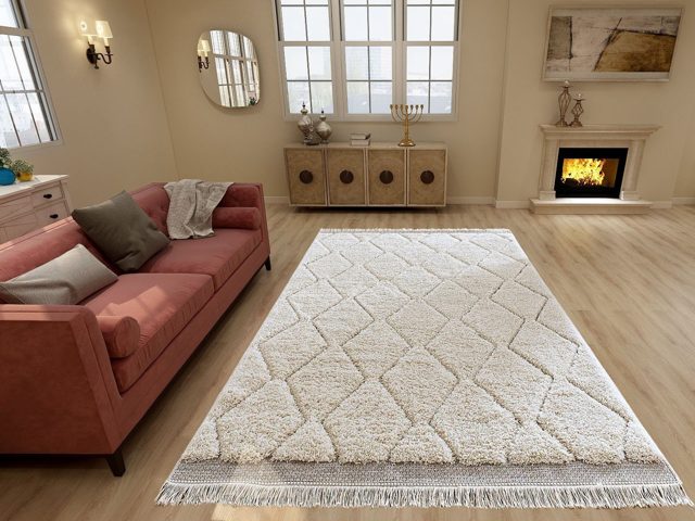 Beni Ourain Rug with Vintage Moroccan Style
