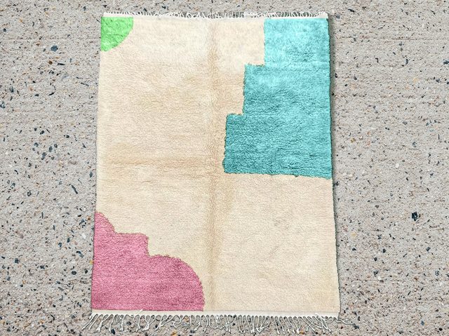 Custom Blue, Green, and Violet Beni Ourain Rug – photo 10