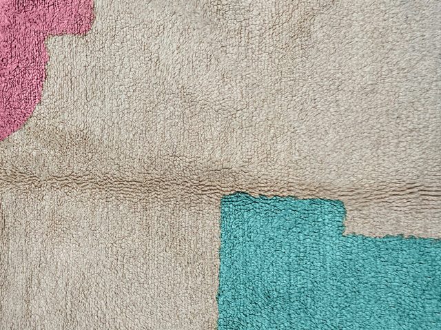Custom Blue, Green, and Violet Beni Ourain Rug – photo 9