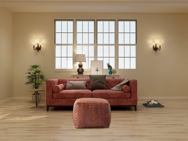 Hand-Braided Moroccan Leather Pouf – photo 4