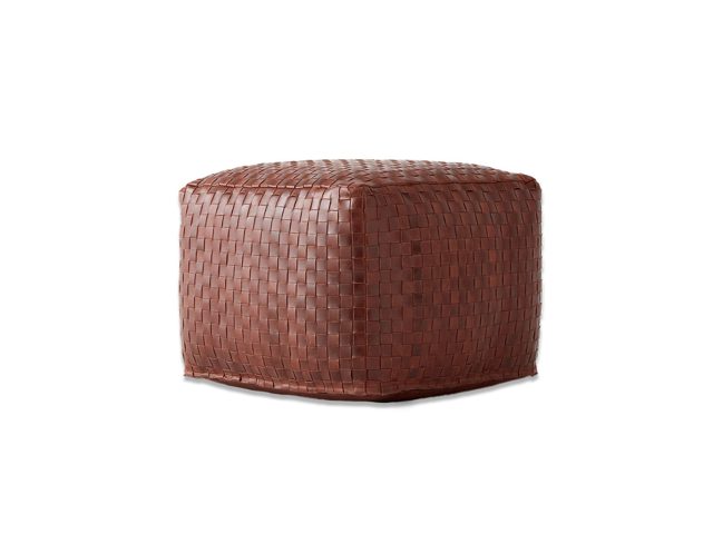 Hand-Braided Moroccan Leather Pouf – photo 5