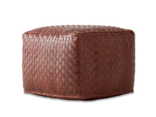 Hand-Braided Moroccan Leather Pouf – photo 6