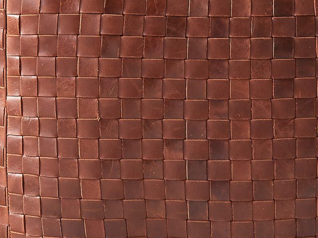 Hand-Braided Moroccan Leather Pouf – photo 7