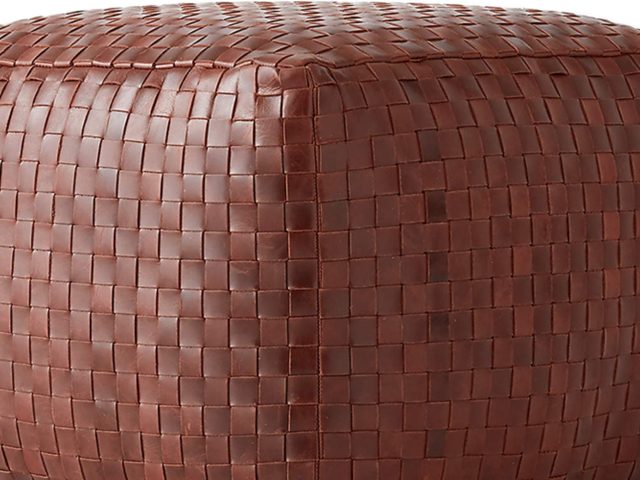 Hand-Braided Moroccan Leather Pouf – photo 8