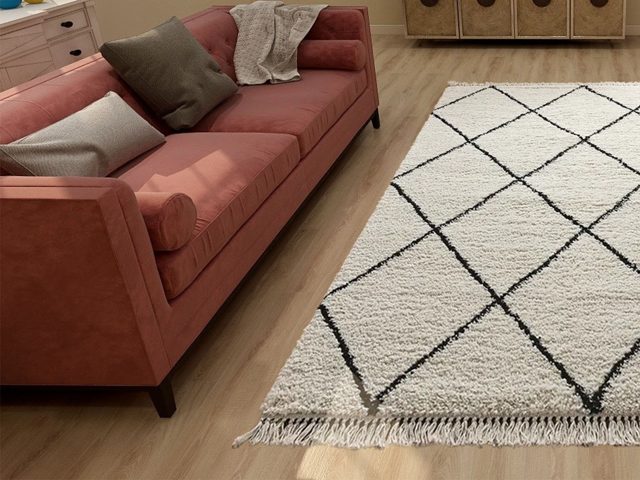 Moroccan Beni Ourain Rug with Black Lines – photo 8