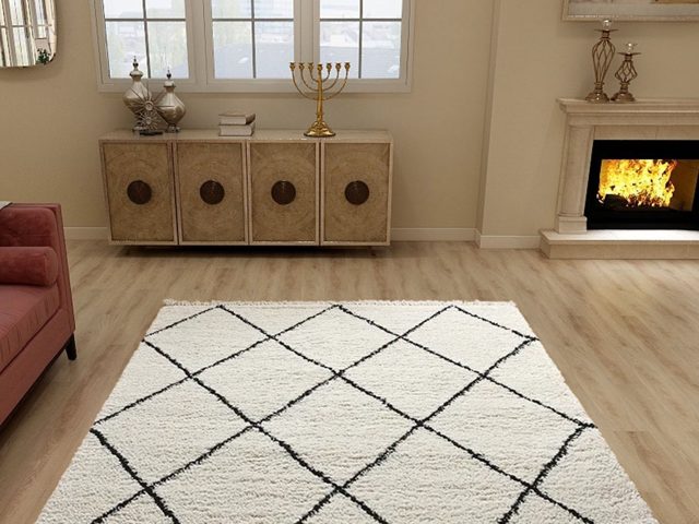 Moroccan Beni Ourain Rug with Black Lines – photo 9