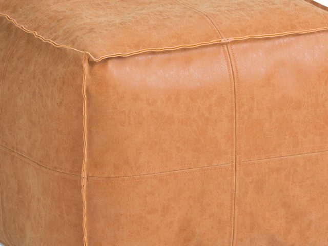 Square Moroccan Leather Pouf – photo 4