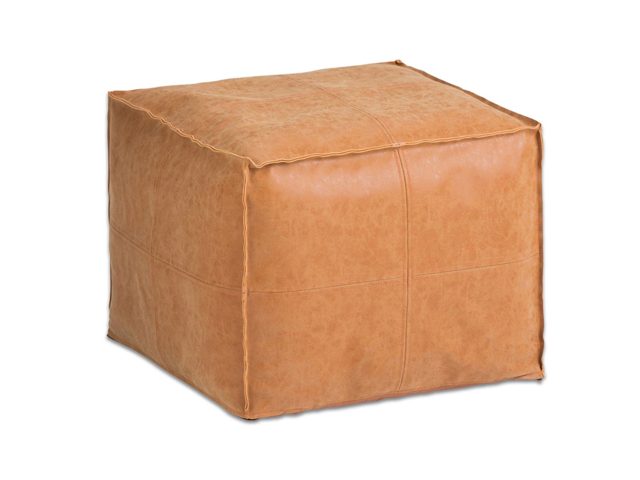Square Moroccan Leather Pouf – photo 5